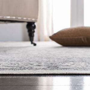 Atlas 965 Transitional Power Loomed 100% Viscose Rug Ivory / Grey