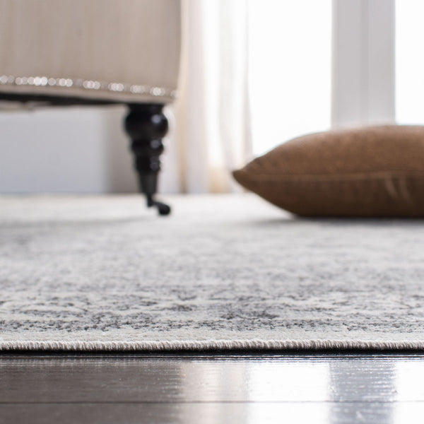Atlas 965 Transitional Power Loomed 100% Viscose Rug Ivory / Grey