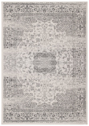 Atlas 965 Transitional Power Loomed 100% Viscose Rug Ivory / Grey