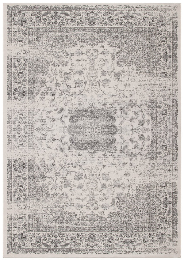 Atlas 965 Transitional Power Loomed 100% Viscose Rug Ivory / Grey