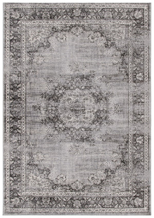 Atlas 966 Transitional Power Loomed 100% Viscose Rug Charcoal / Grey