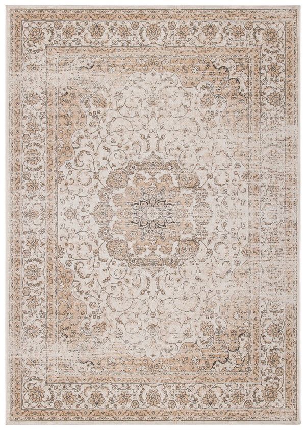 Atlas 972 Transitional Power Loomed 100% Viscose Rug Ivory / Beige