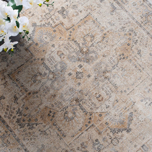 Atlas 976 Transitional Power Loomed 100% Viscose Rug Camel / Stone