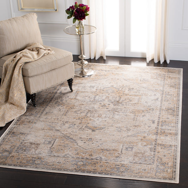 Atlas 976 Transitional Power Loomed 100% Viscose Rug Camel / Stone