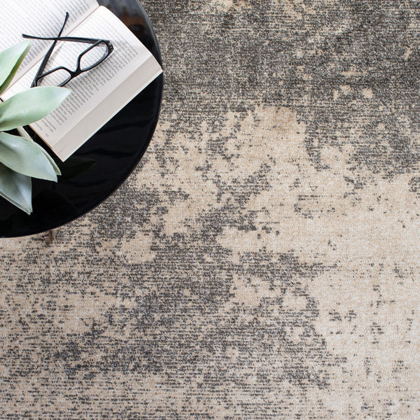 Atlas 981 Transitional Power Loomed 100% Viscose Rug Charcoal / Grey