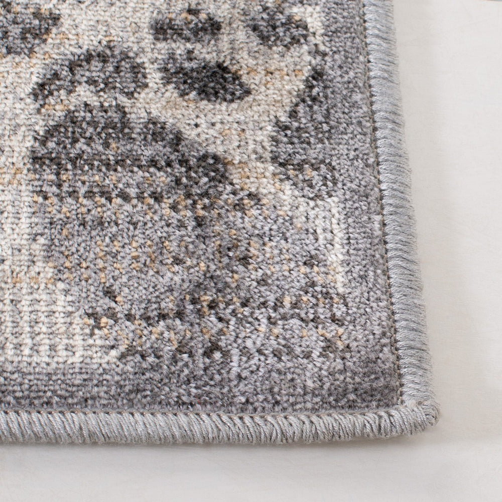 Atlas 985 Transitional Power Loomed 100% Viscose Rug Ivory / Grey
