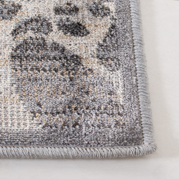 Atlas 985 Transitional Power Loomed 100% Viscose Rug Ivory / Grey