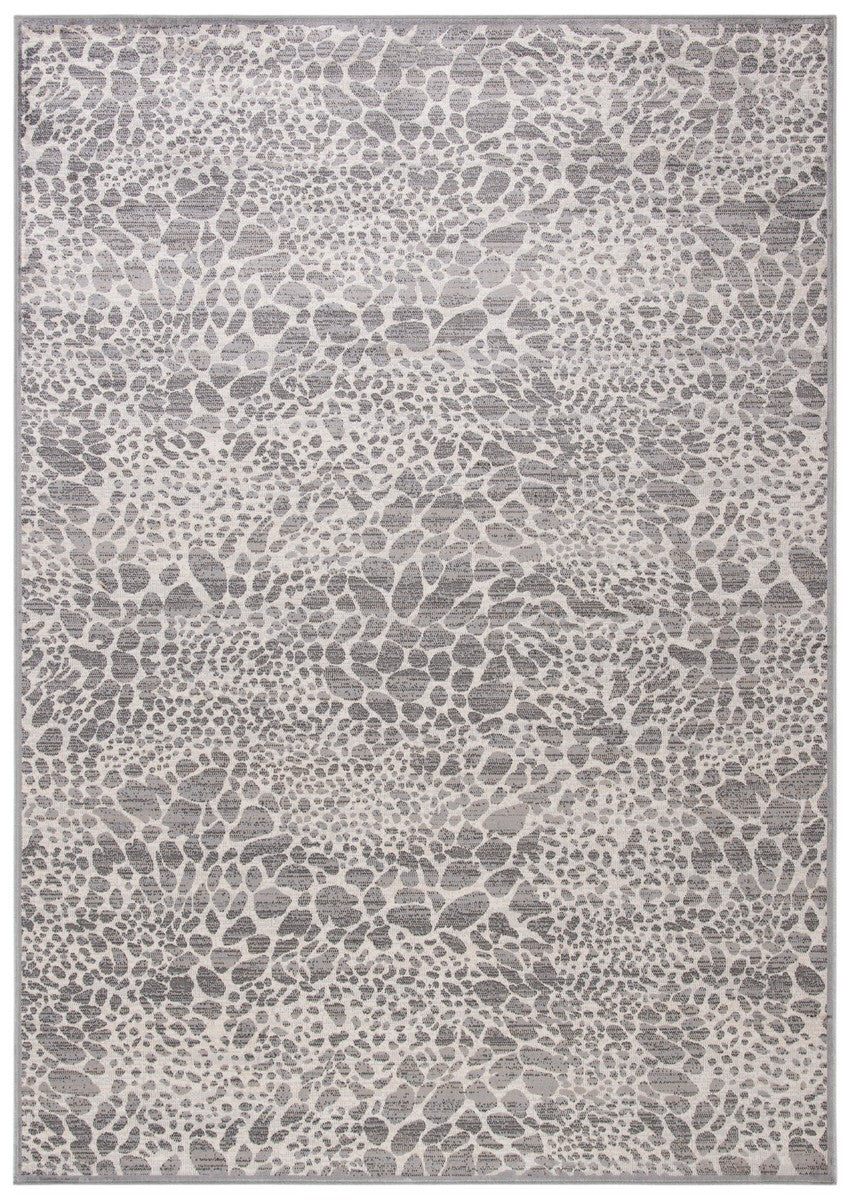 Atlas 985 Transitional Power Loomed 100% Viscose Rug Ivory / Grey