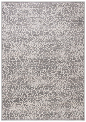 Atlas 985 Transitional Power Loomed 100% Viscose Rug Ivory / Grey
