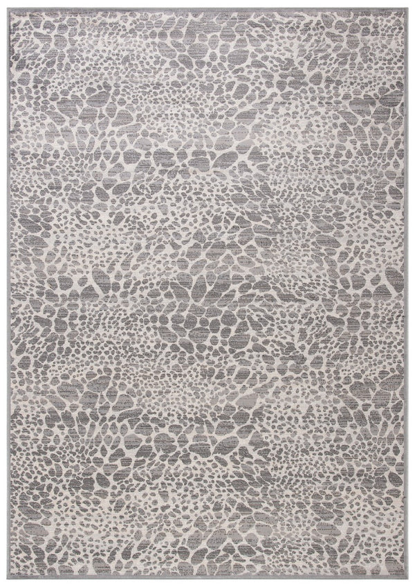 Atlas 985 Transitional Power Loomed 100% Viscose Rug Ivory / Grey