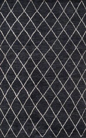 Momeni Atlas ATL-5 Hand Knotted Transitional Geometric Indoor Area Rug Charcoal 9'6" x 13'6" ATLASATL-5CHR96D6