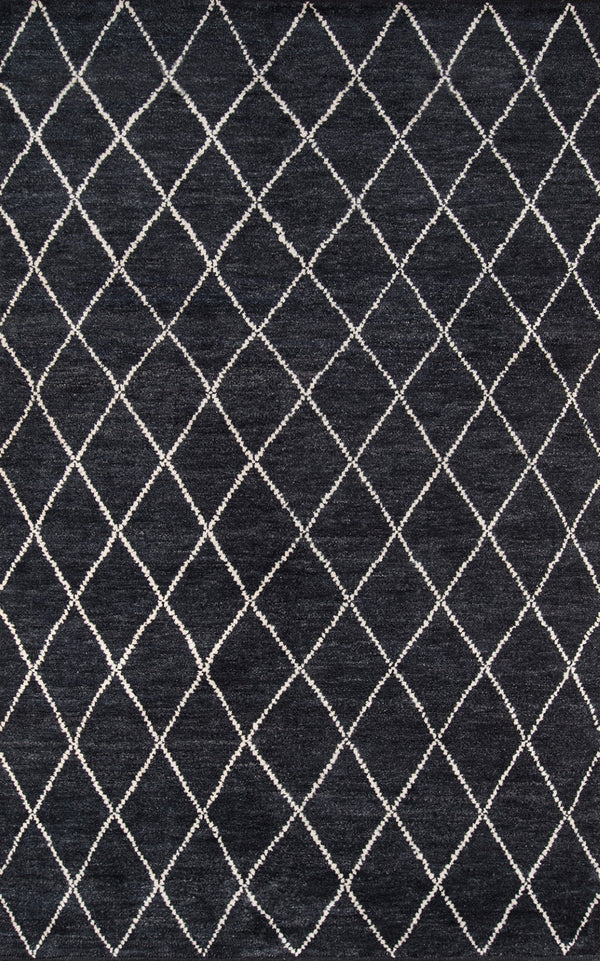 Momeni Atlas ATL-5 Hand Knotted Transitional Geometric Indoor Area Rug Charcoal 9'6" x 13'6" ATLASATL-5CHR96D6