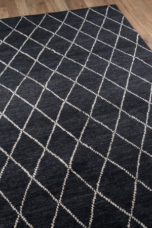 Momeni Atlas ATL-5 Hand Knotted Transitional Geometric Indoor Area Rug Charcoal 9'6" x 13'6" ATLASATL-5CHR96D6