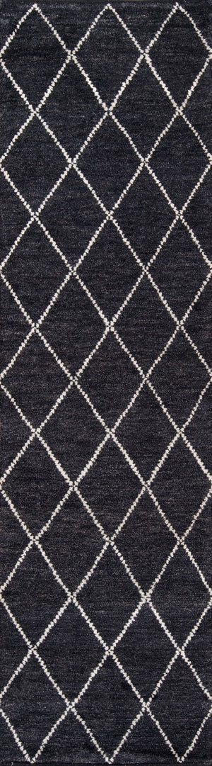 Momeni Atlas ATL-5 Hand Knotted Transitional Geometric Indoor Area Rug Charcoal 9'6" x 13'6" ATLASATL-5CHR96D6