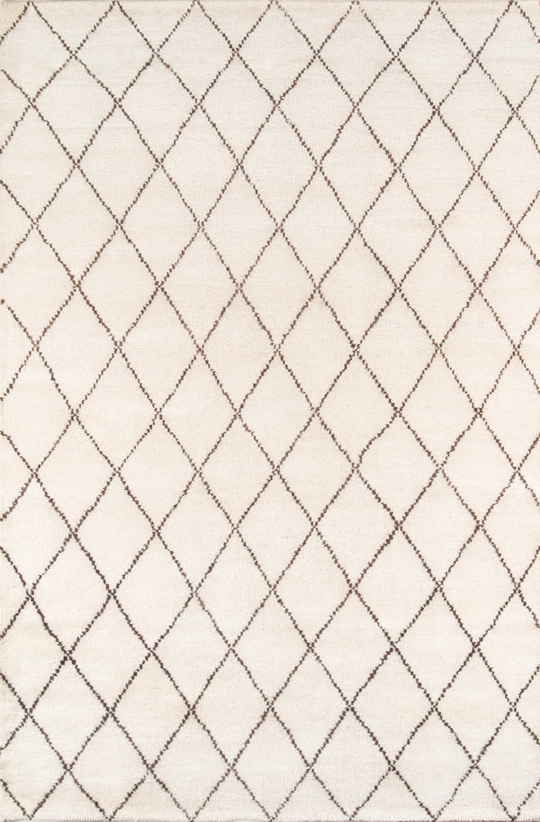 Momeni Atlas ATL-5 Hand Knotted Transitional Geometric Indoor Area Rug Ivory 9'6" x 13'6" ATLASATL-5IVY96D6