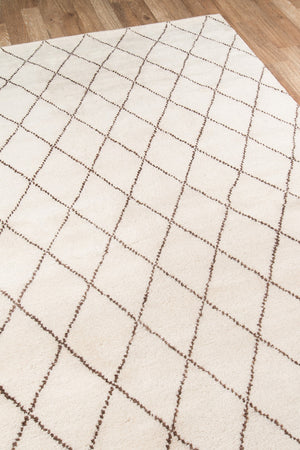 Momeni Atlas ATL-5 Hand Knotted Transitional Geometric Indoor Area Rug Ivory 9'6" x 13'6" ATLASATL-5IVY96D6