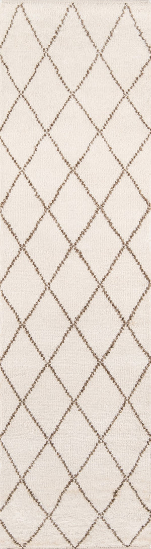 Momeni Atlas ATL-5 Hand Knotted Transitional Geometric Indoor Area Rug Ivory 9'6" x 13'6" ATLASATL-5IVY96D6