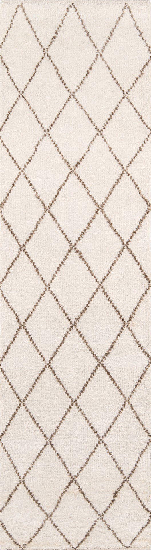 Momeni Atlas ATL-5 Hand Knotted Transitional Geometric Indoor Area Rug Ivory 9'6" x 13'6" ATLASATL-5IVY96D6