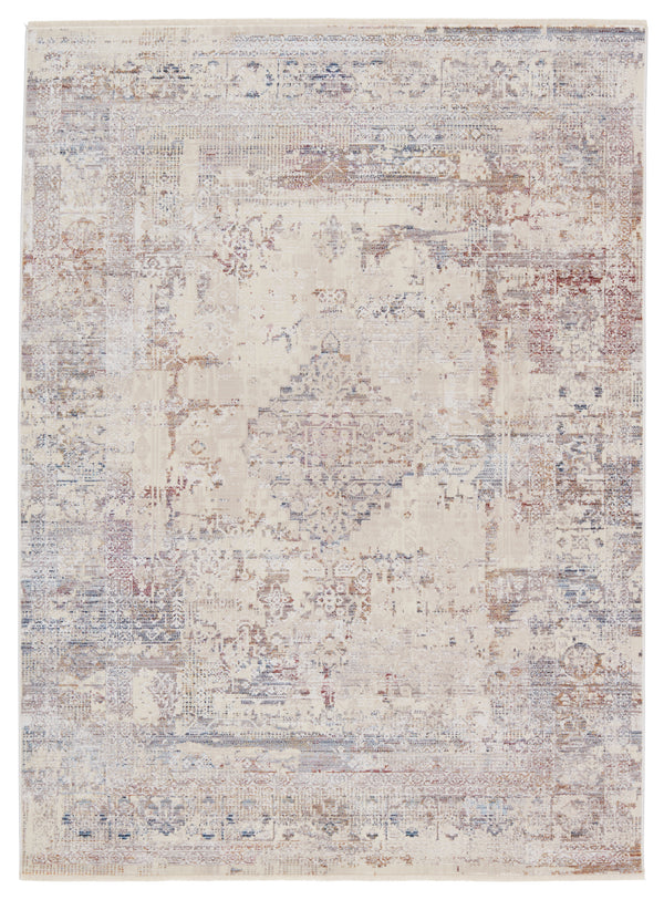 Jaipur Living Audun Collection AUD03 Riven 100% Polyester Machine Made Updated Traditional Medallion Rug RUG151446