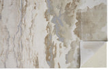 Aura Modern Marbled Rug, Cloudy Beige/Gold, 8ft x 11ft Area Rug