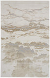 Aura Modern Marbled Rug, Cloudy Beige/Gold, 8ft x 11ft Area Rug