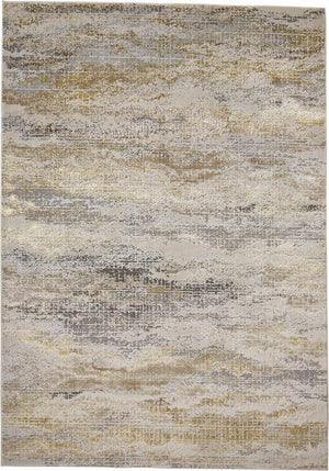 Aura Luxe Modern Rug, Gold/Cloudy Gray, 8ft x 11ft Area Rug