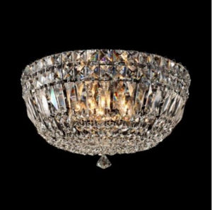 Bethel Chrome Flush Mount in Metal & Crystal