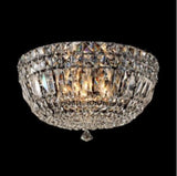 Bethel Chrome Flush Mount in Metal & Crystal