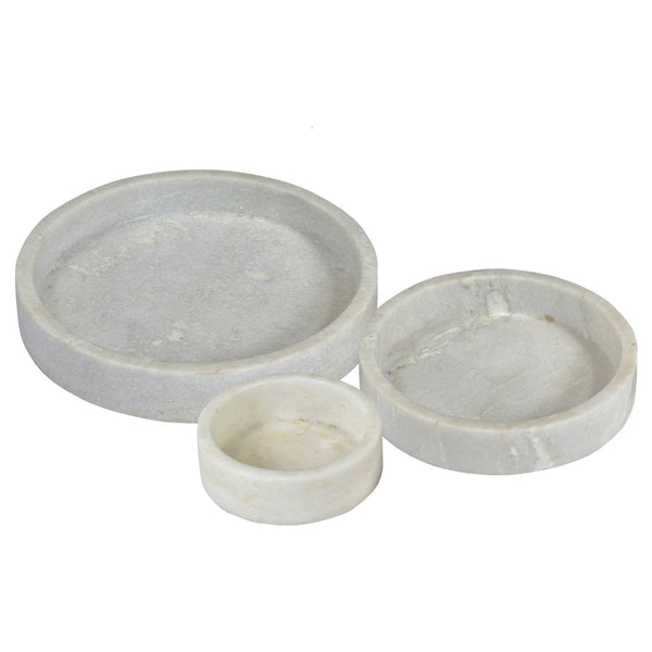 Dovetail Pembroke Nesting White Marble Bowls, Set of 3 AV138