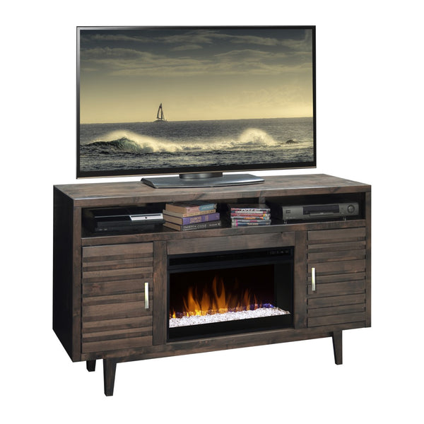 Legends Furniture Fully Assembled TV Stand for 65 Inch TV with Electric Fireplace Included AV5201.CHR