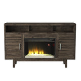 Legends Furniture Fully Assembled TV Stand for 65 Inch TV with Electric Fireplace Included AV5201.CHR
