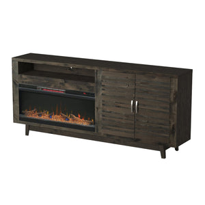 Legends Furniture Fully Assembled TV Stand for 85 Inch TV with Electric Fireplace Included AV5401.CHR
