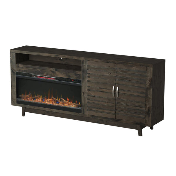 Legends Furniture Fully Assembled TV Stand for 85 Inch TV with Electric Fireplace Included AV5401.CHR