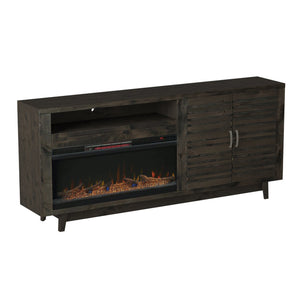 Legends Furniture Fully Assembled TV Stand for 85 Inch TV with Electric Fireplace Included AV5401.CHR