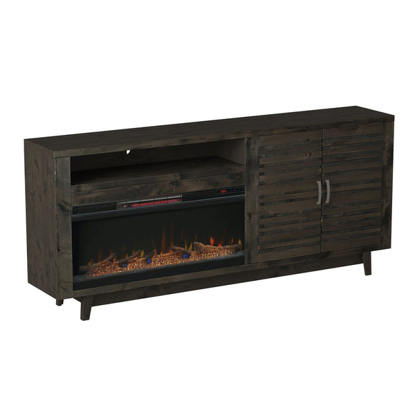 Legends Furniture Fully Assembled TV Stand for 85 Inch TV with Electric Fireplace Included AV5401.CHR