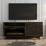 Legends Furniture Fully Assembled TV Stand for 85 Inch TV with Electric Fireplace Included AV5401.CHR