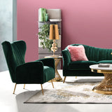 Ava Chair in Emerald Green Velvet w/ Gold Leg by Diamond Sofa