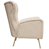 Ava Chair in Sand Linen Fabric w/ Gold Leg by Diamond Sofa