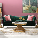 Ava Sofa in Emerald Green Velvet w/ Gold Leg by Diamond Sofa