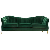 Ava Sofa in Emerald Green Velvet w/ Gold Leg by Diamond Sofa