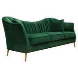 Ava Sofa in Emerald Green Velvet w/ Gold Leg by Diamond Sofa