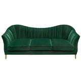 Ava Sofa in Emerald Green Velvet w/ Gold Leg by Diamond Sofa