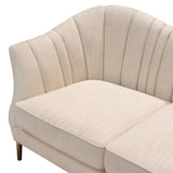 Ava Sofa in Sand Linen Fabric w/ Gold Leg by Diamond Sofa