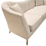 Ava Sofa in Sand Linen Fabric w/ Gold Leg by Diamond Sofa