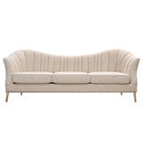 Ava Sofa in Sand Linen Fabric w/ Gold Leg by Diamond Sofa