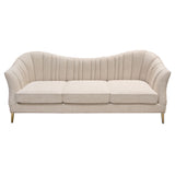 Ava Sofa in Sand Linen Fabric w/ Gold Leg by Diamond Sofa