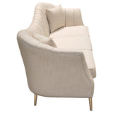 Ava Sofa in Sand Linen Fabric w/ Gold Leg by Diamond Sofa