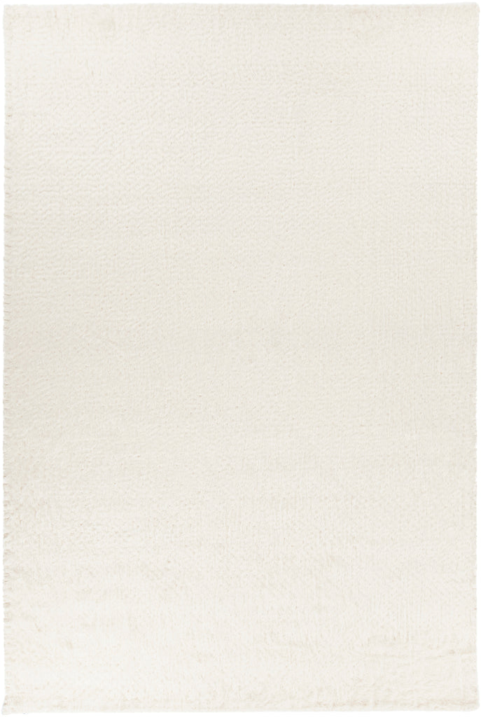 Chandra Rugs Aveda 100% Wool Hand-Woven Contemporary Shag Rug Ivory 7'9 x 10'6