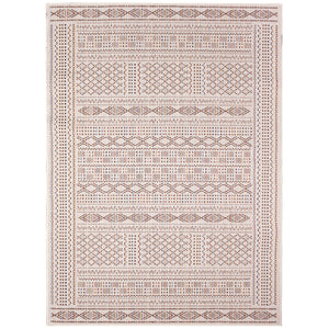 Trans-Ocean Liora Manne Avena Panel Stripe Casual Indoor/Outdoor Power Loomed 91% Polypropylene/9% Polyester Rug Ivory 7'10" x 9'10"