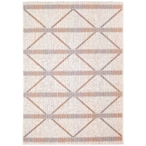 Trans-Ocean Liora Manne Avena Diamond Stripe Casual Indoor/Outdoor Power Loomed 91% Polypropylene/9% Polyester Rug Ivory 7'10" x 9'10"